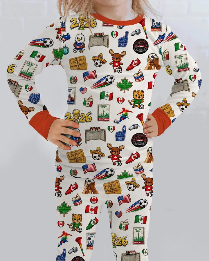 Soccer Cup 2026 Bamboo Two Piece Long Sleeve Pajama Set