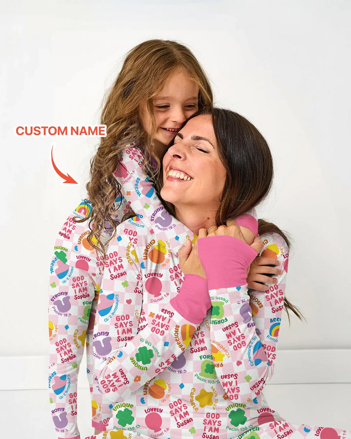 God Says I Am St. Patrick’s Day Custom Name Family Matching Bamboo Two Piece Long Sleeve Pajama Set