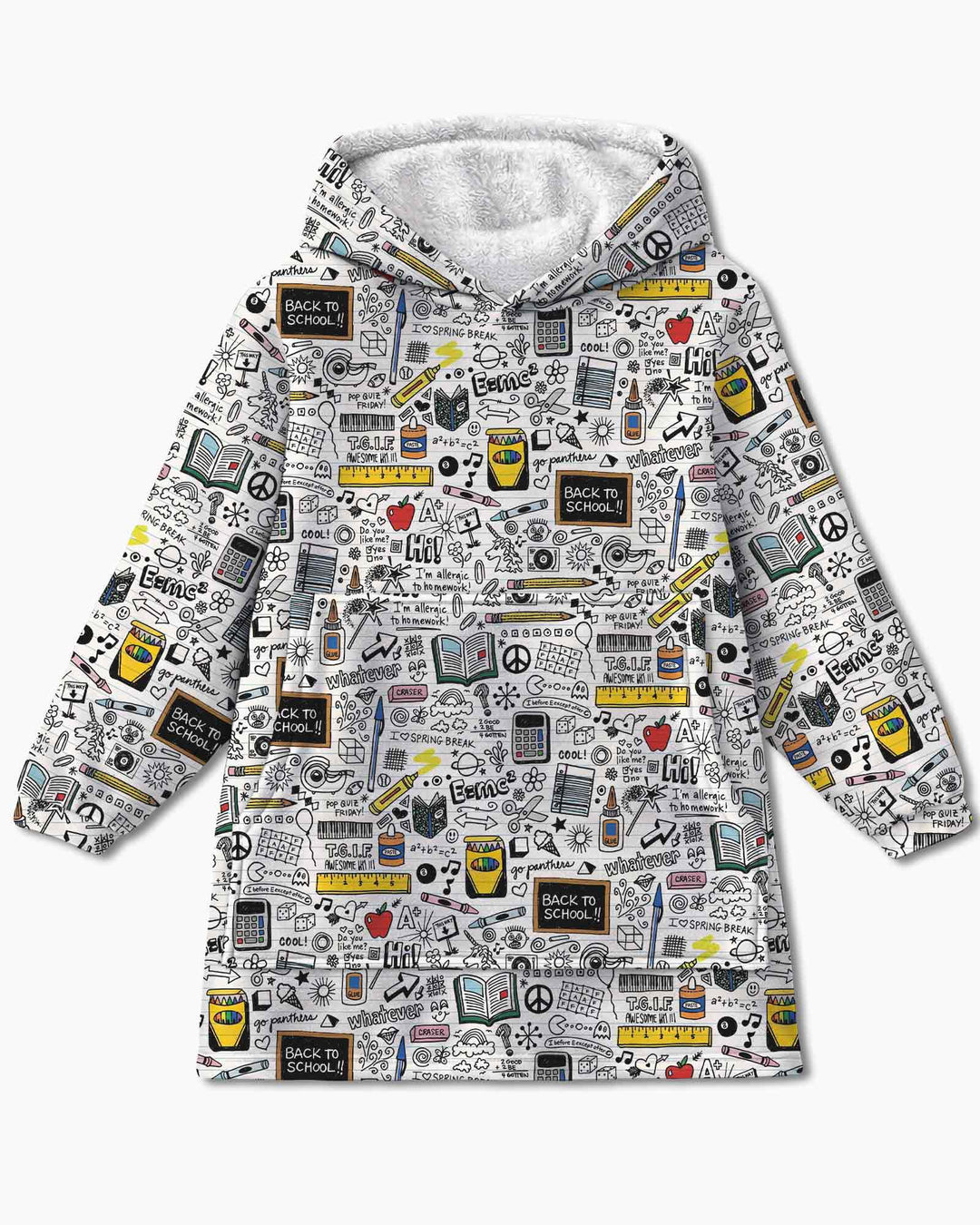 School Days Doodles Bamboo Blanket Hoodie