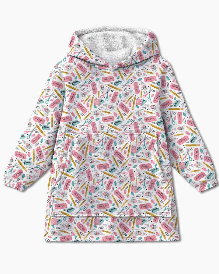Pink Power School Supplies Bamboo Blanket Hoodie
