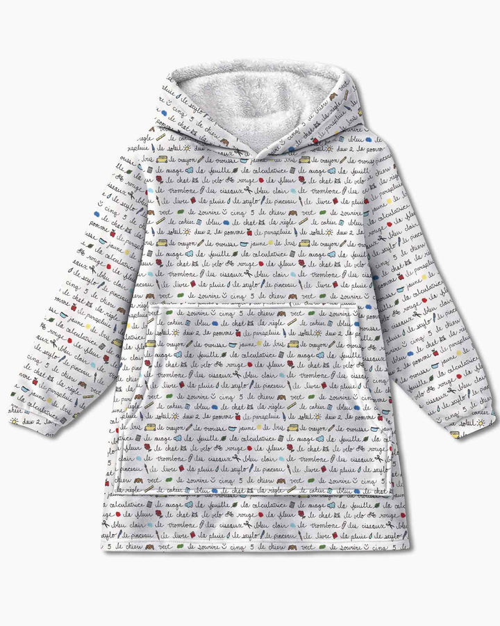 French Classroom Notes Bamboo Blanket Hoodie