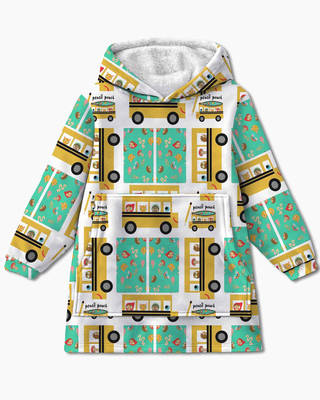 School Bus Adventures Bamboo Blanket Hoodie