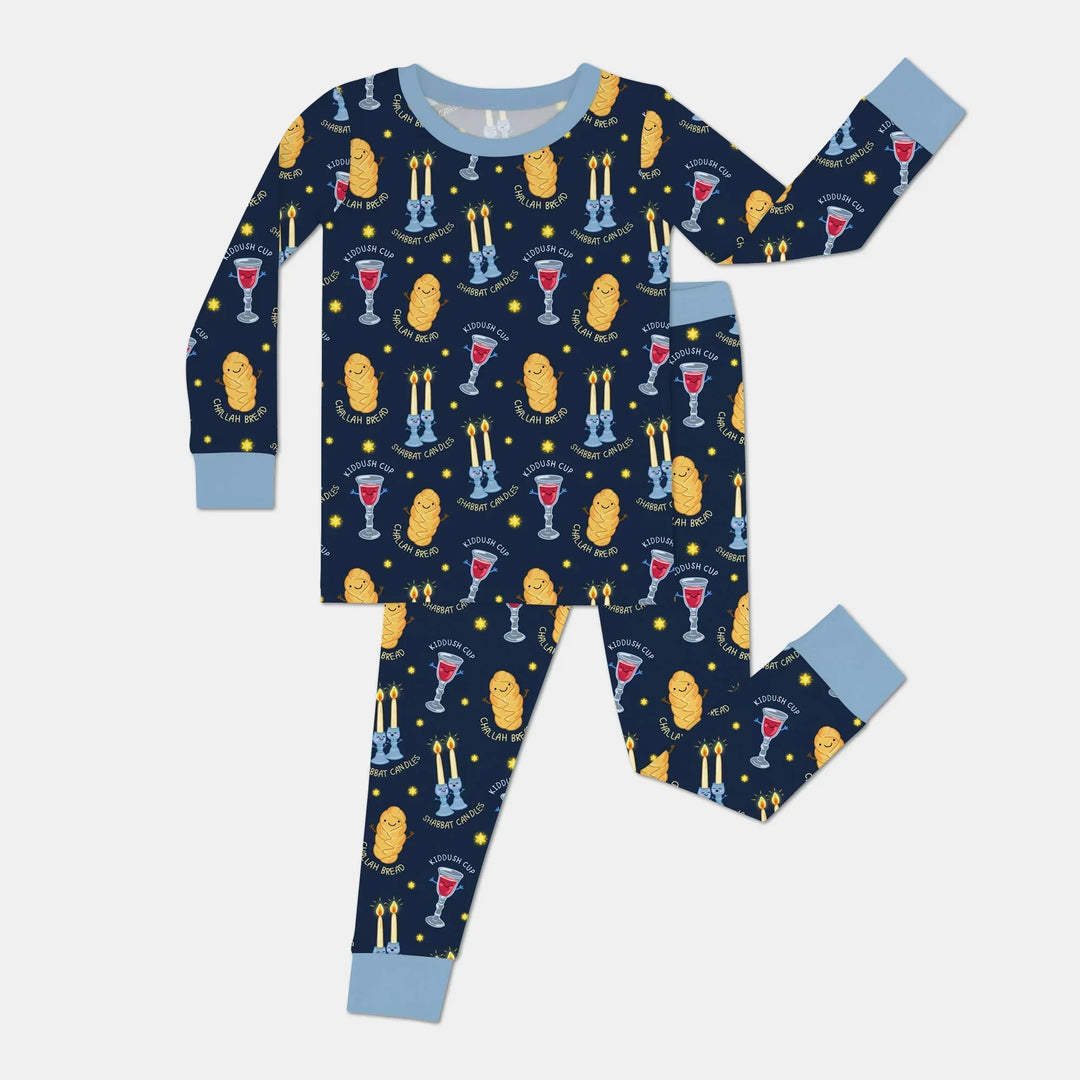 Shabbat Eve Bamboo Two Piece Long Sleeve Pajama Set