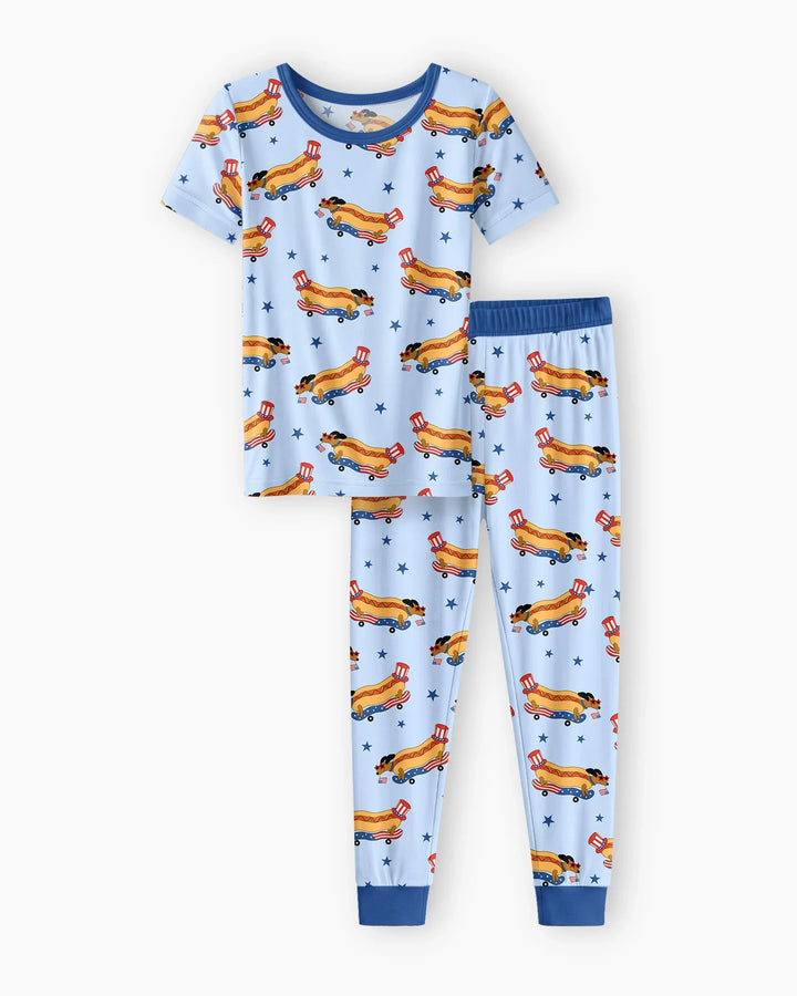 American Hot Dog Bamboo Two Piece Short Sleeve Pajama Set