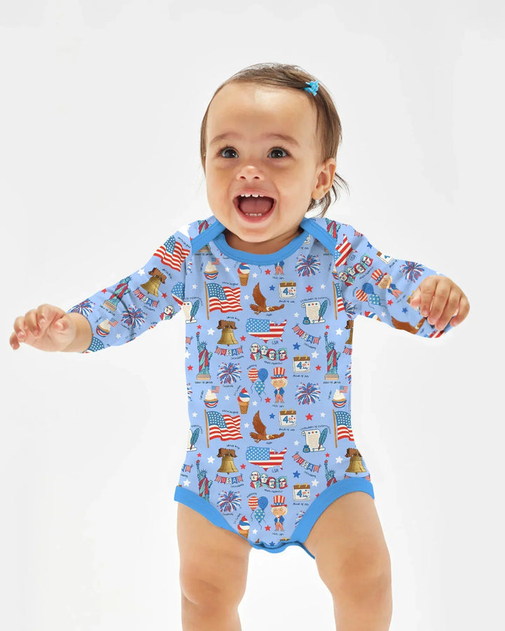 Hand Drawn Patriotic Iconic Bamboo Bodysuit