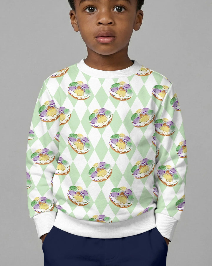 Mardi Gras Donut Bamboo Crewneck Sweatshirt