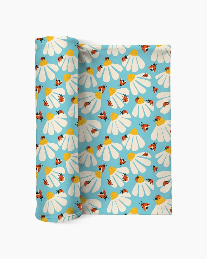 Lucky Little Bug swaddle blanket