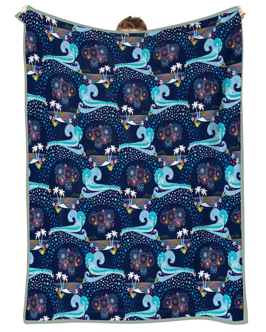 Starlit Surf Celebration Bamboo Blanket