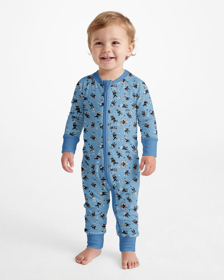Hockey Dogs - Blue and Black Bamboo Convertible Zippy