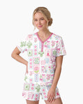 Cracks, Dots & Bams Mommy & Me Matching Bamboo Women Short Sleeve Short Pajama Set