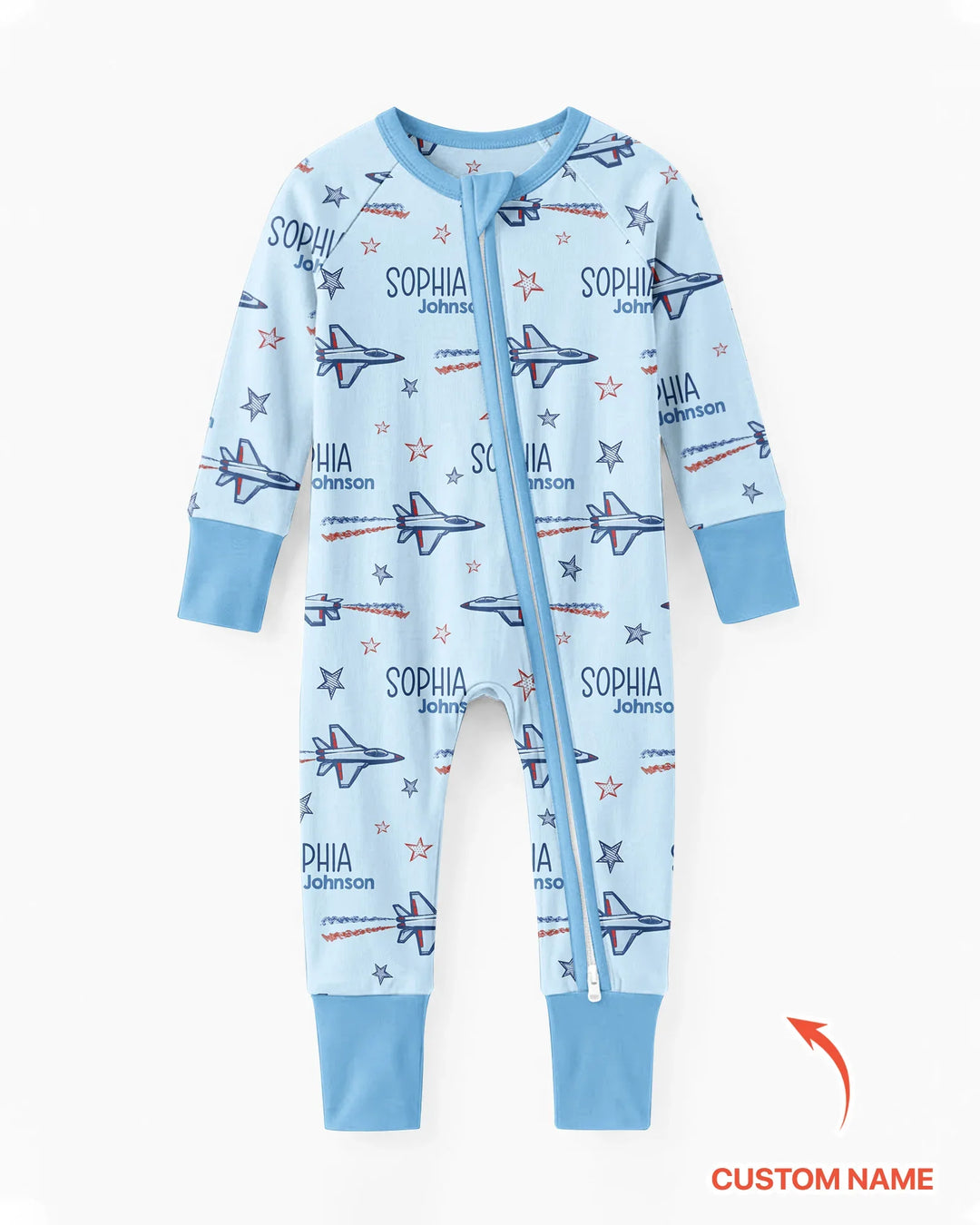 Patriotic American Flag Jet Fighter Bamboo Convertible Zippy