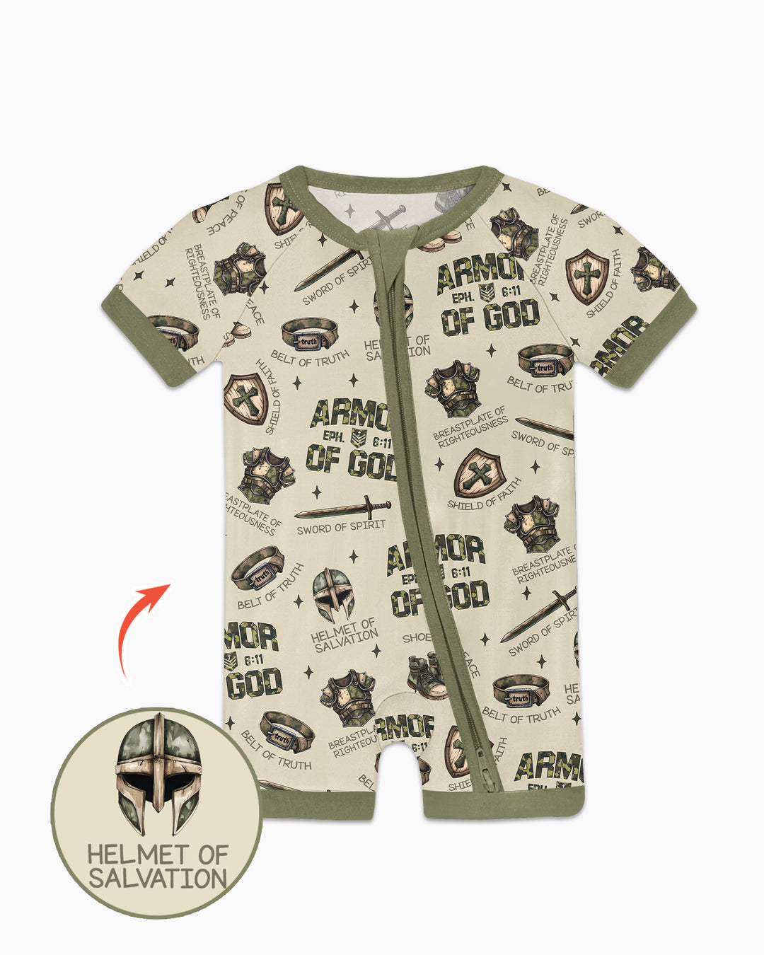 Camo Armor Of God Bamboo Shorty Zippy