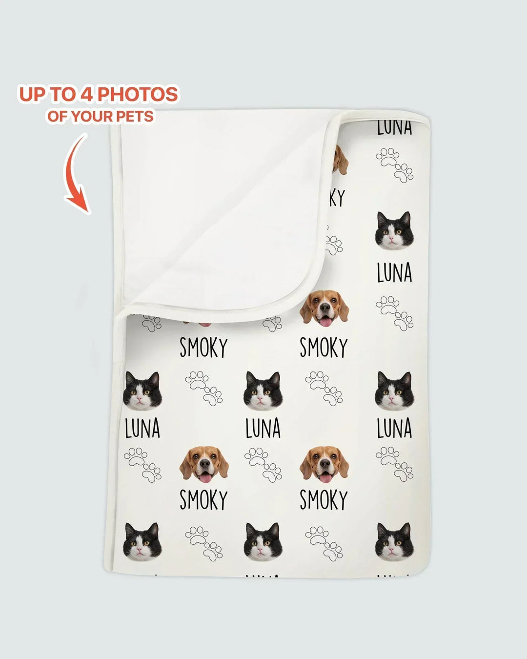 Custom Name and Pet Photos Bamboo Blanket