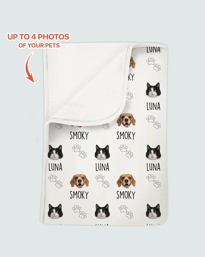 Custom Name and Pet Photos Bamboo Blanket