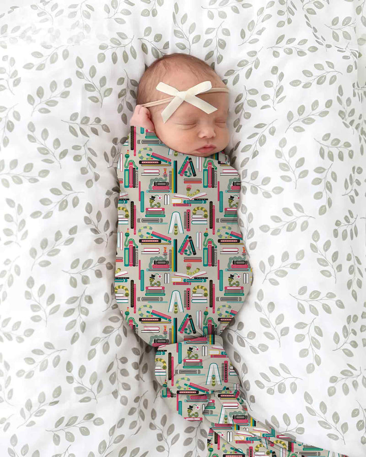 Bookworm Adventures swaddle blanket