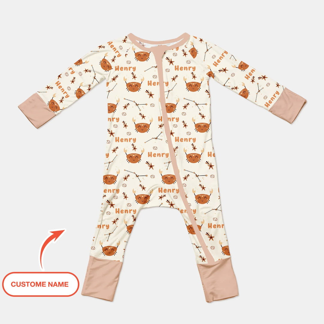 Bohemian Baby Zodiac Signs Custom Name Bamboo Convertible Zippy