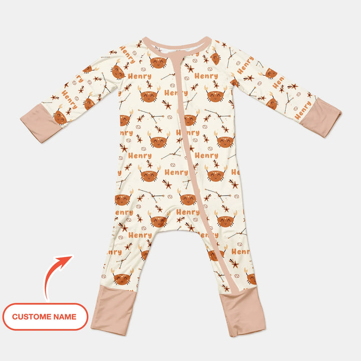 Bohemian Baby Zodiac Signs Custom Name Bamboo Convertible Zippy