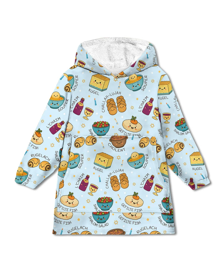 Shabbat Shalom Wearable Bamboo Blanket Hoodie
