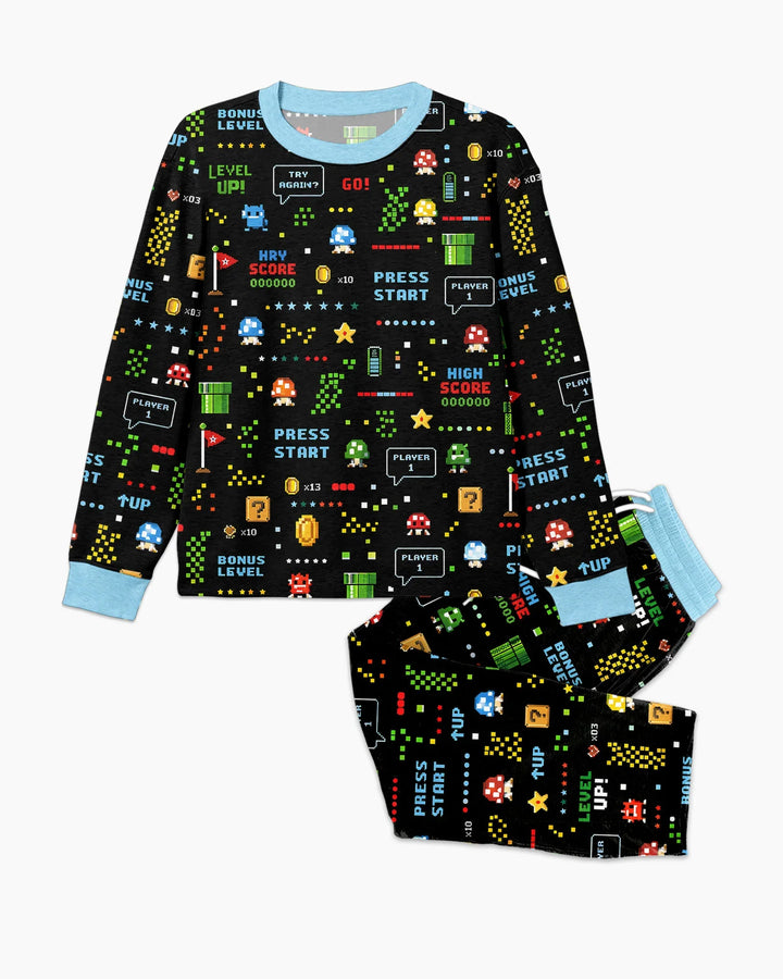 Pixel Game Lover Matching Bamboo Men's Pajama Set