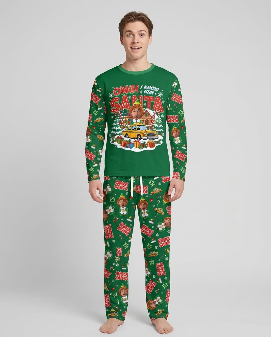 Custom Image OMG Santa Bamboo Men's Pajama Set