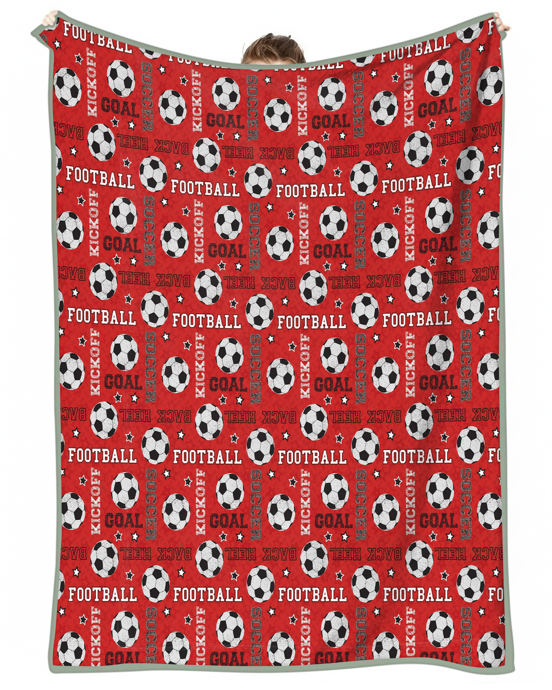 Red Soccer Ball Bamboo Blanket