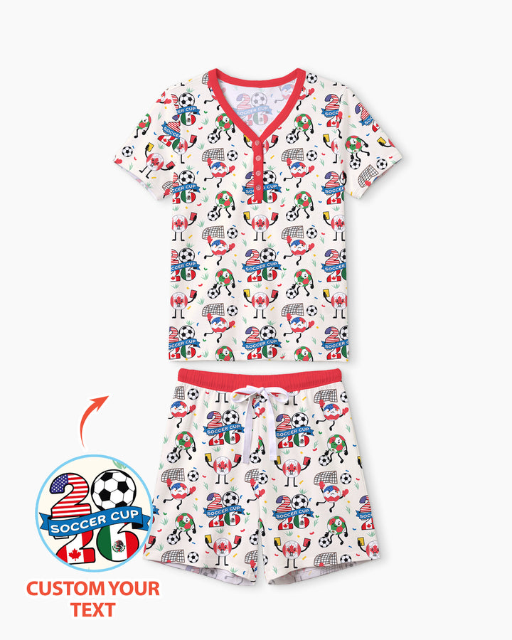 Soccer Squad 2026 Bamboo Women Short Sleeve Short Pajama Set