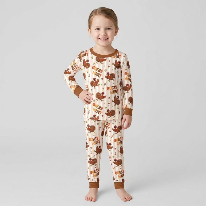 Guess What Turkey Butt Bamboo Two Piece Long Sleeve Pajama Set