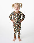 Retro Gothic Halloween Patchwork Bamboo Two Piece Long Sleeve Pajama Set