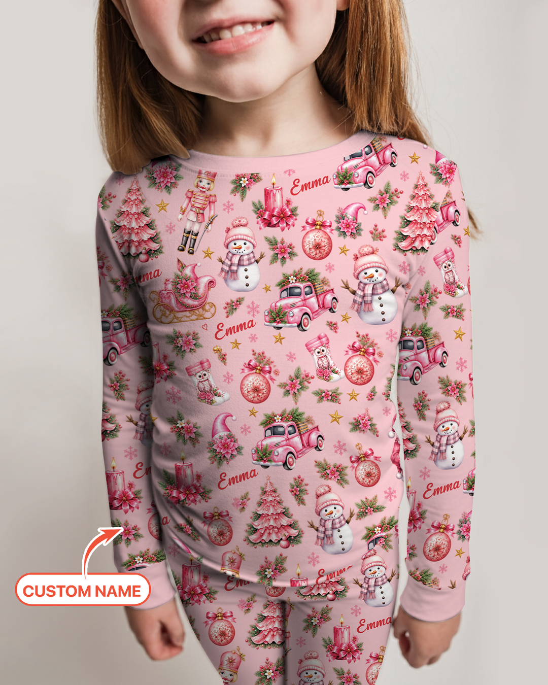 Christmas Tree Pinky Bamboo Two Piece Long Sleeve Pajama Set