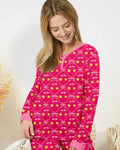 Cherry Baseball Softball Mom and Girl Matching Bamboo Women Pajama Set