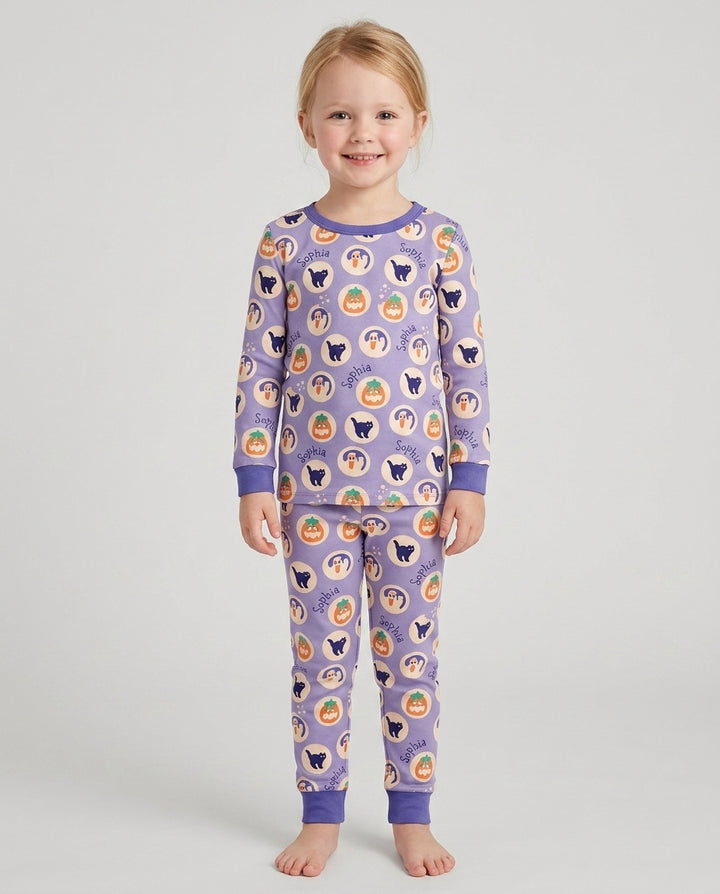 Boo Crew Custom Name Bamboo Two Piece Long Sleeve Pajama Set