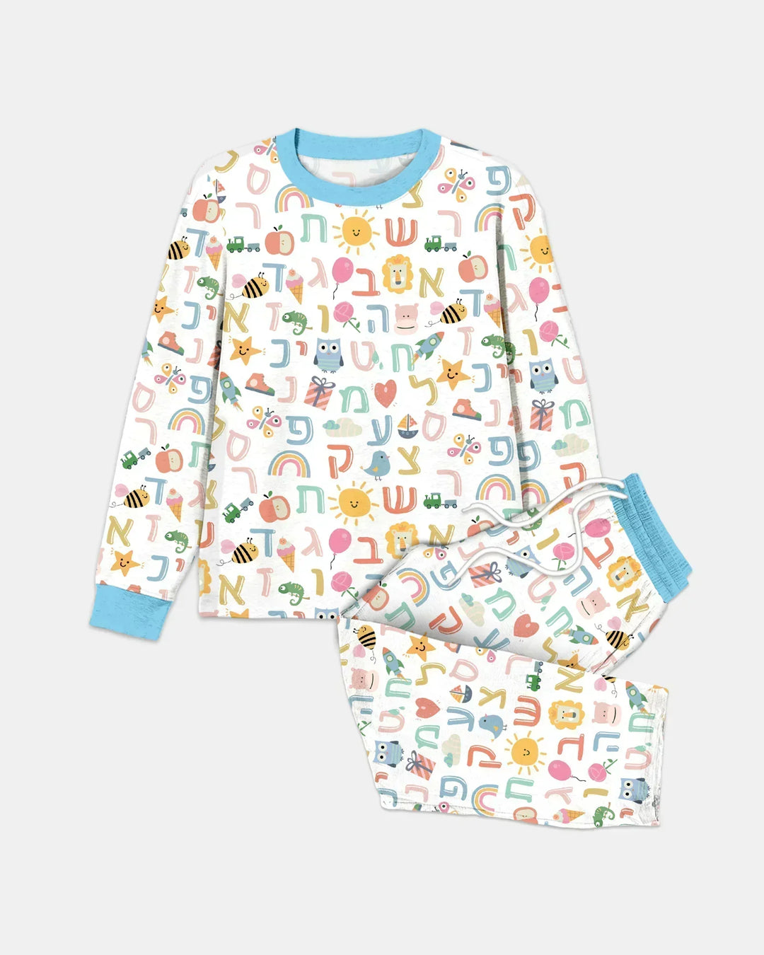 Hebrew Alphabet Bamboo Men's Pajama Set
