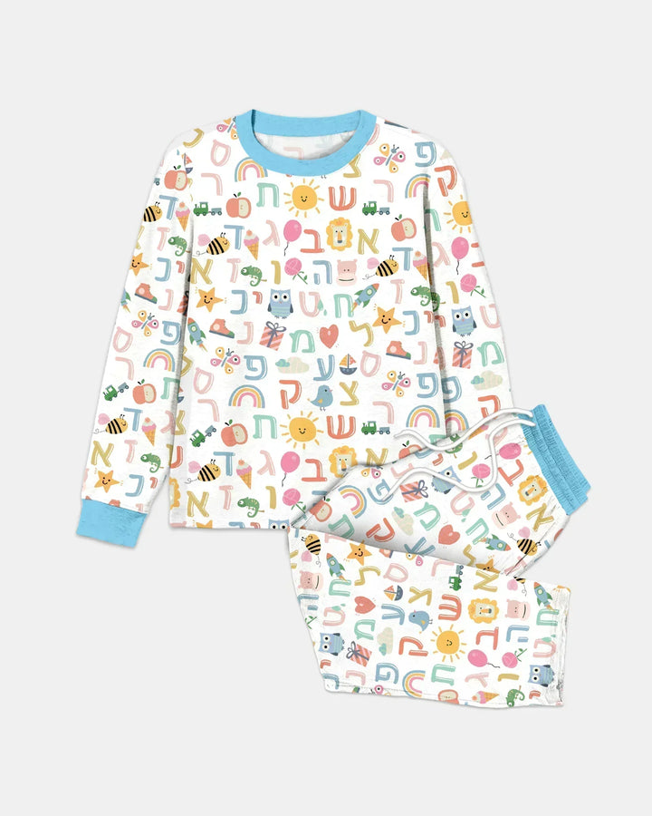 Hebrew Alphabet Bamboo Men's Pajama Set