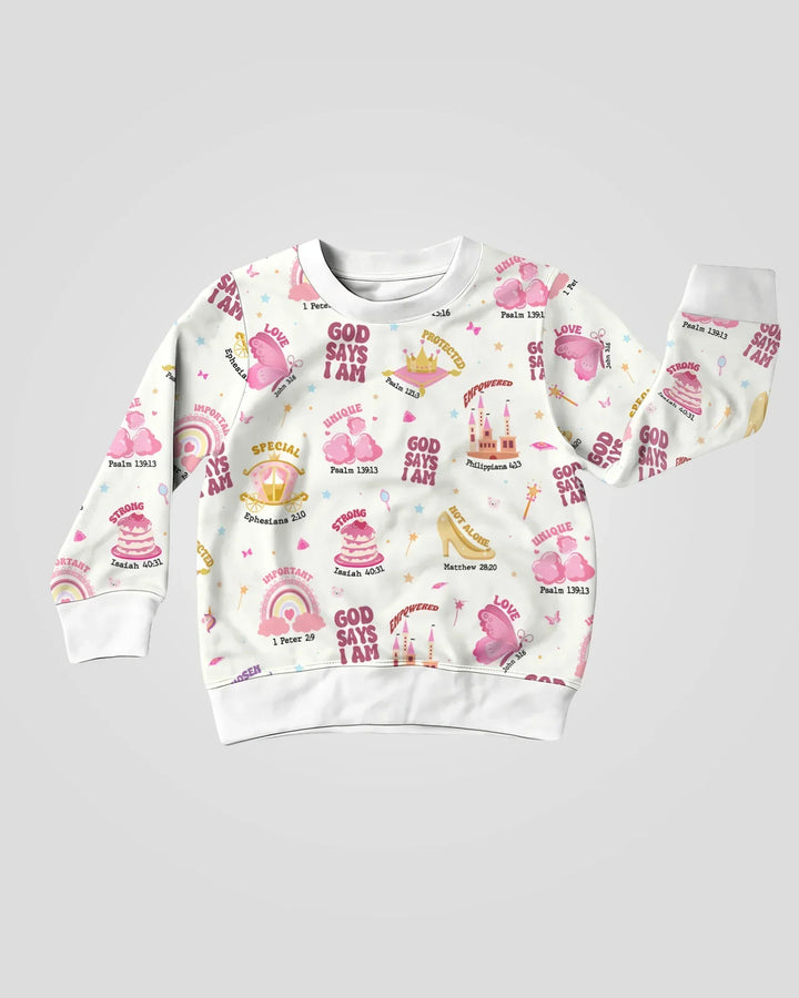 God Says I Am Girl Bamboo Crewneck Sweatshirt