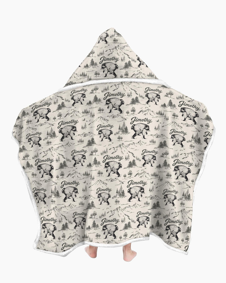Vintage Jimothy Racoon Family Matching Bamboo Wearable Hooded Blanket
