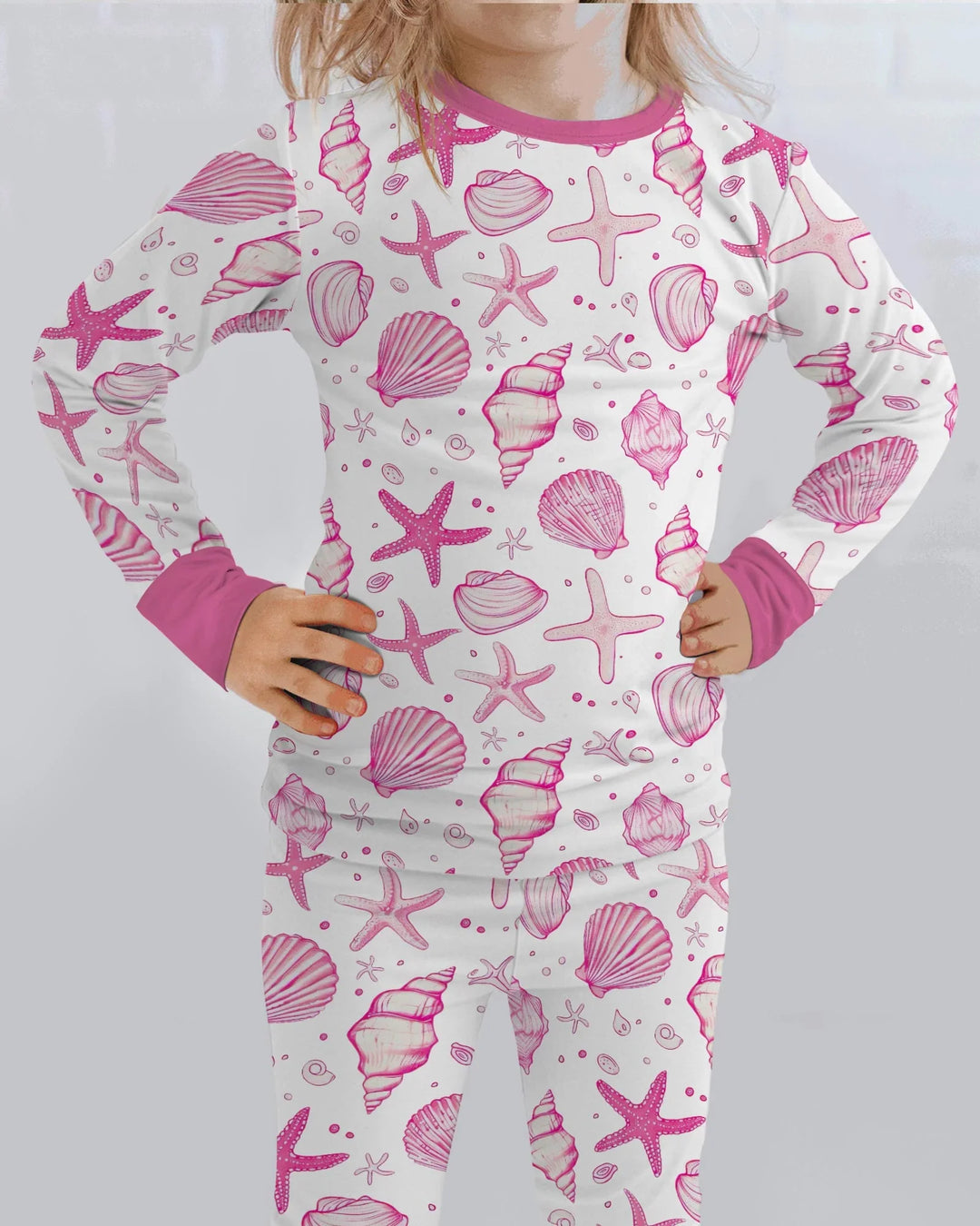 Coastal Charm Family Matching Bamboo Two Piece Long Sleeve Pajama Set