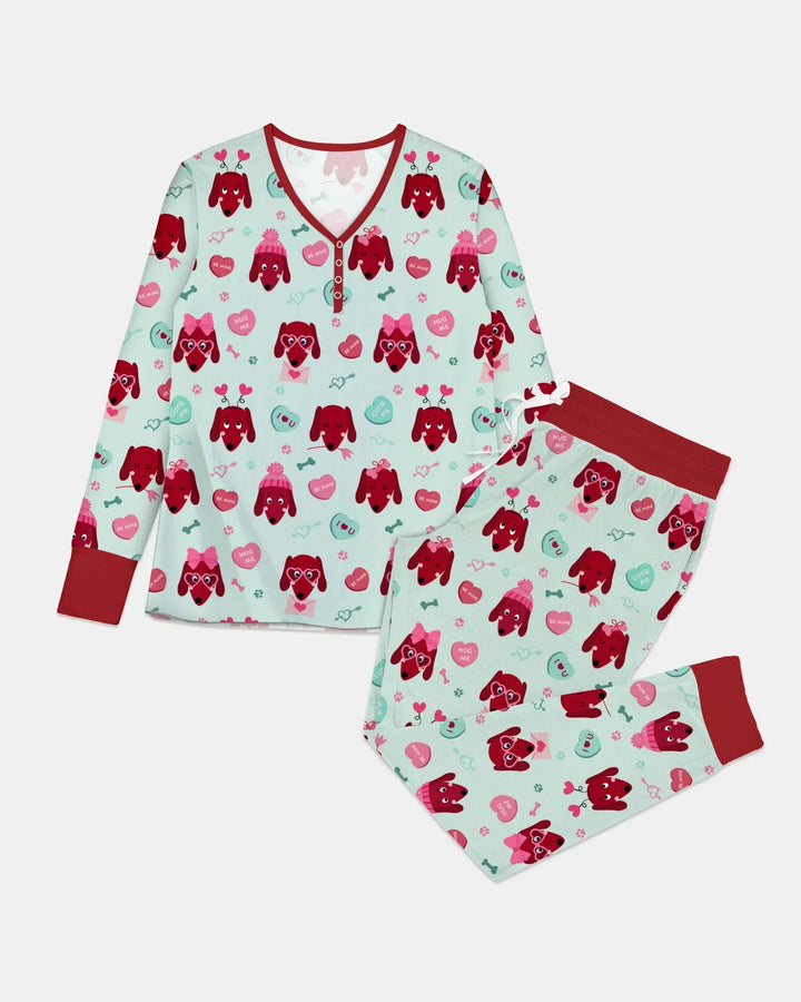 Dachshund Is My Valentine Bamboo Women Pajama Set