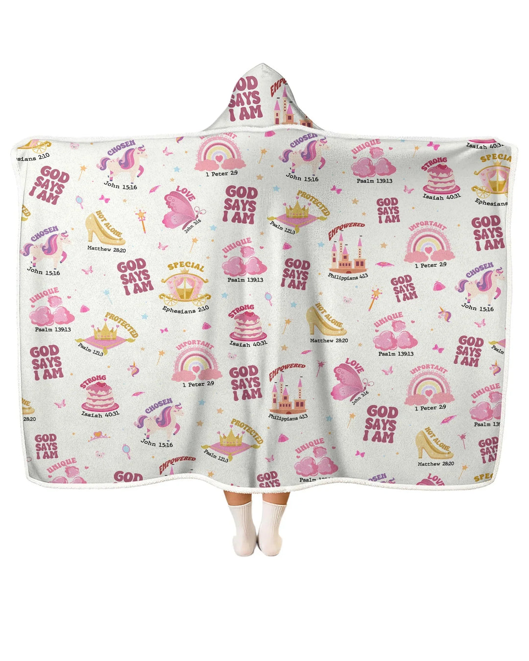 God Says I Am Girl Bamboo Wearable Hooded Blanket