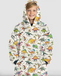 All The Dino Types Wearable Bamboo Blanket Hoodie