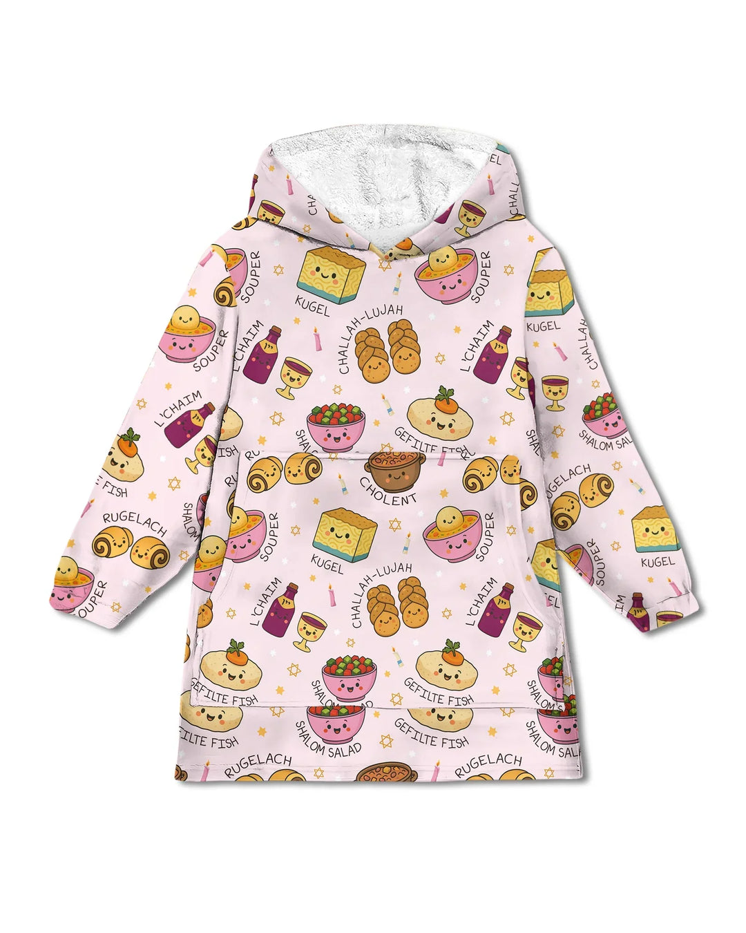 Shabbat Shalom Wearable Bamboo Blanket Hoodie