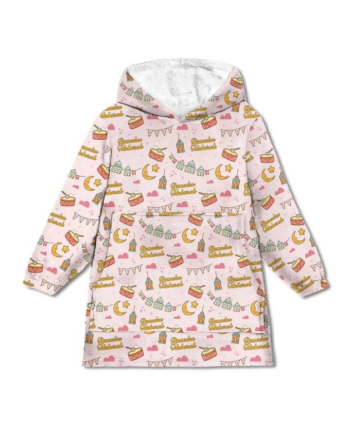 Ramadan Mubarak Wearable Bamboo Blanket Hoodie