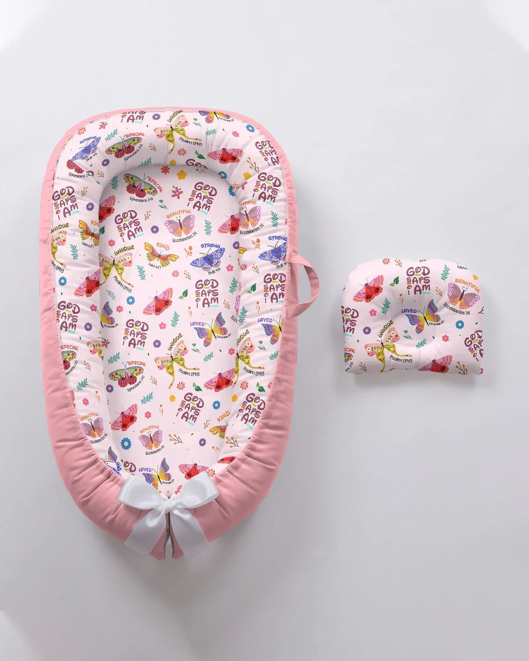 God says I am Butterfly Bamboo Baby Nest Bed