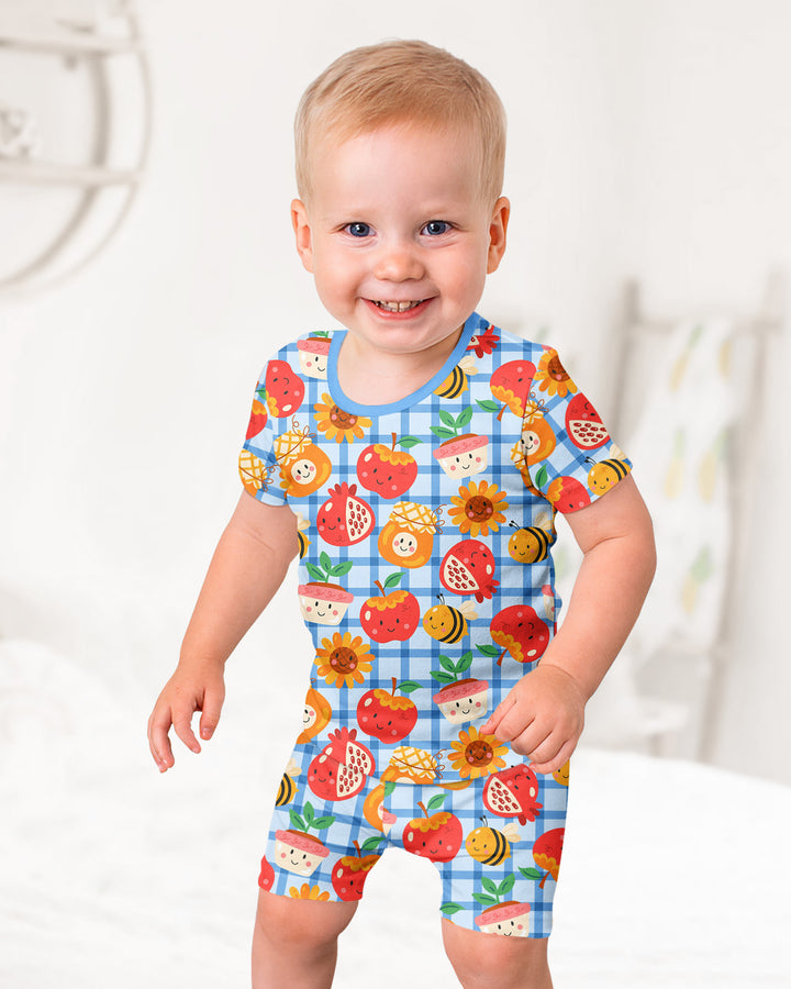 Sweet New Year Bamboo Two Piece Short Sleeve Shorts Pajama Set