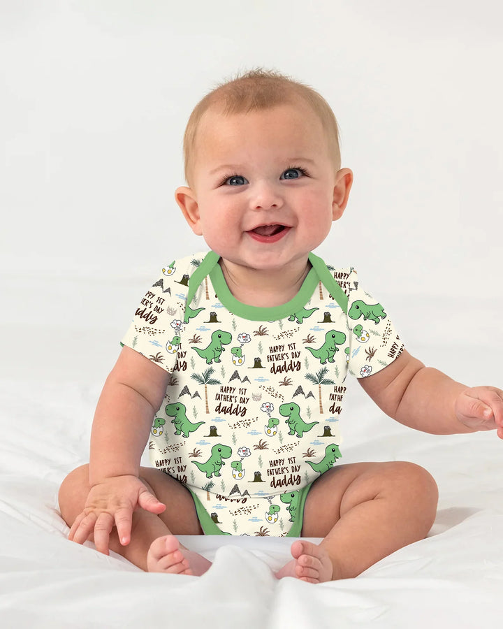 First Father's Day Daddysaurus Bamboo Bodysuit