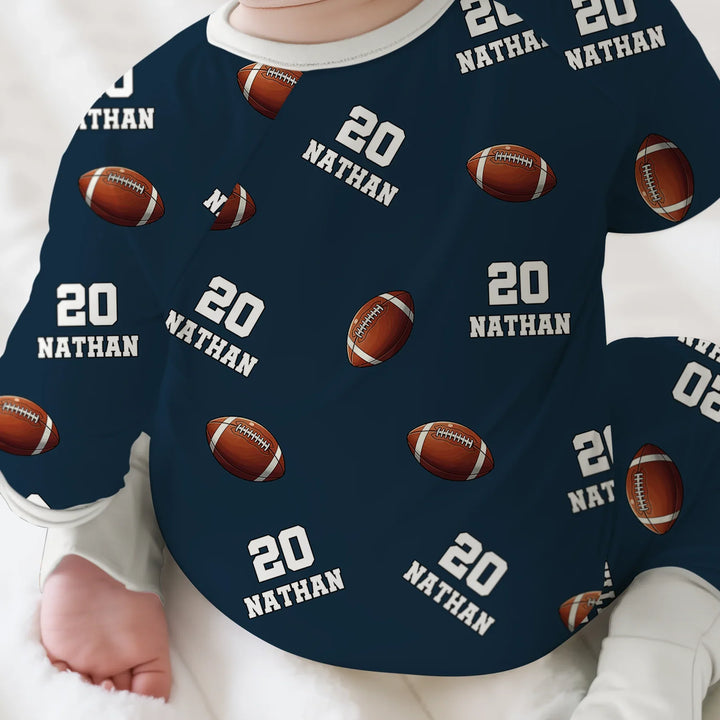 Football Pattern Personalized Bamboo Convertible Zippy