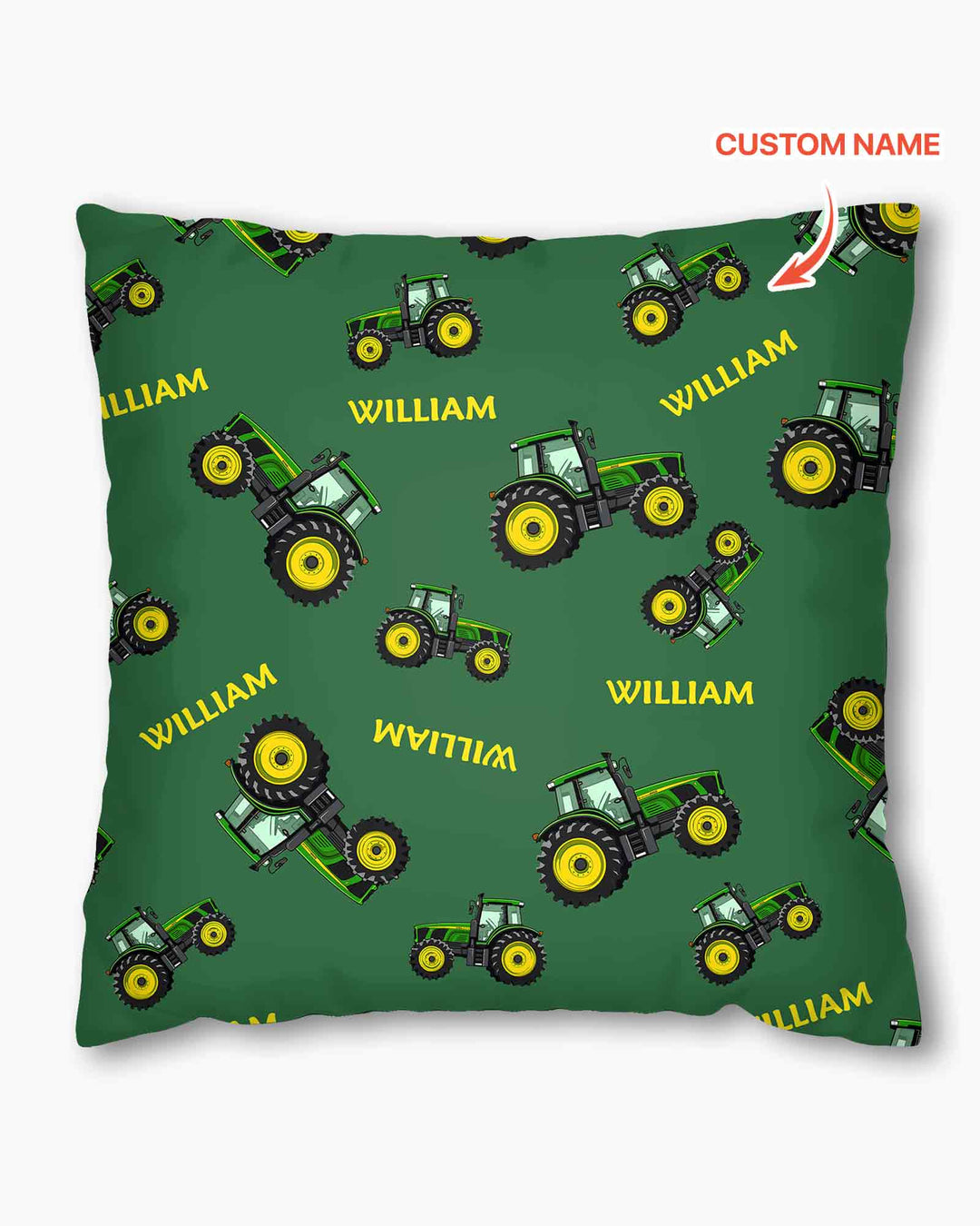 Custom Name Green Tractors Matching Daddy & Me Bamboo Pillow Case