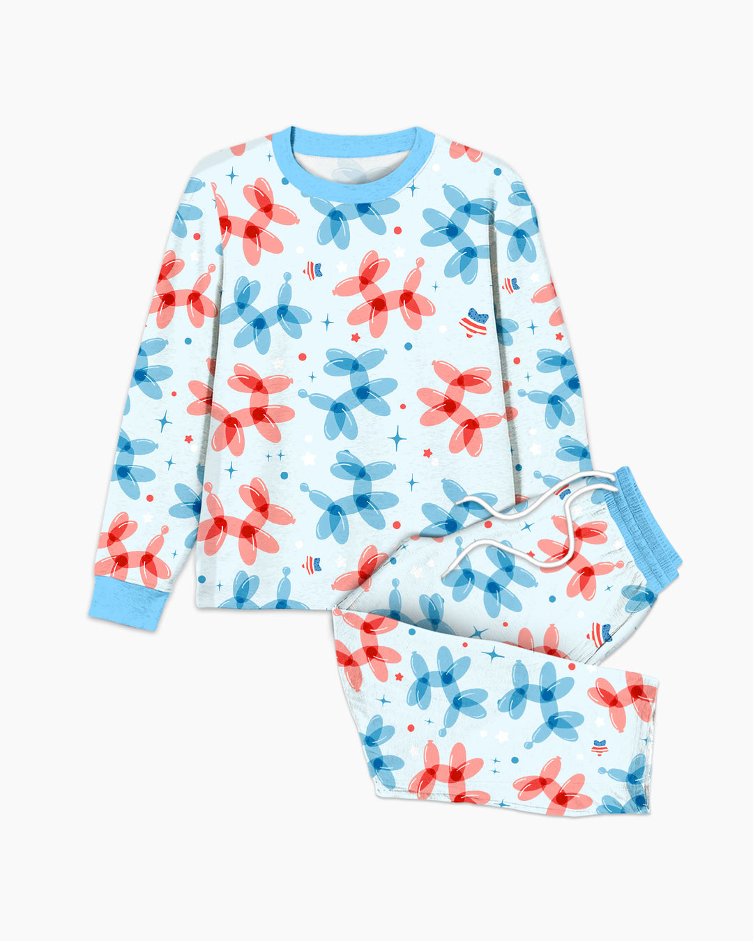 American Balloon Dog Party Bamboo Men's Pajama Set