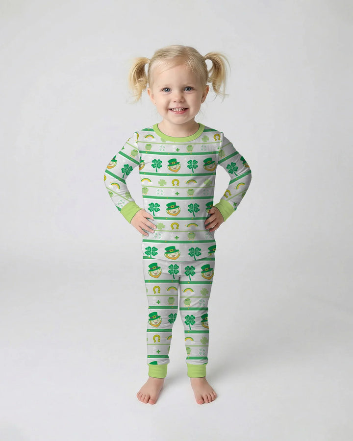 Happy Saint Patrick's Day Bamboo Two Piece Long Sleeve Pajama Set