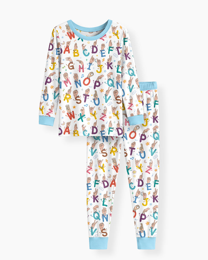 Love Needs No Words Bamboo Two Piece Long Sleeve Pajama Set