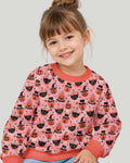 Retro Halloween Cats and Funny Pumpkins Bamboo Crewneck Sweatshirt